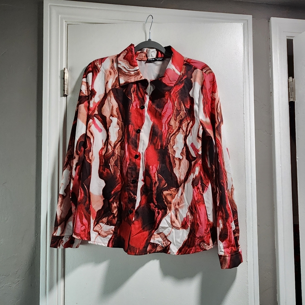 SHEIN Women Large Button Up Top